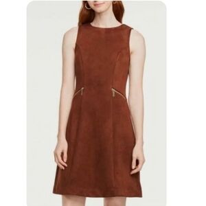 Ann Taylor Factory Women’s Brown Faux Suede Dress Sz 0P